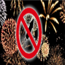 Image says Shows Aerial Fireworks and a Ban Symbol - Aerial Fireworks Banned 06-13-2022