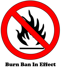 Image says Burn Ban In Effect