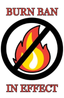 Image says Burn Ban In Effect - Order O-03-2025 - BURN BAN