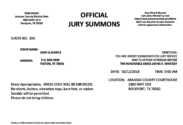 Letter To Excuse Jury Duty from www.aransascountytx.gov